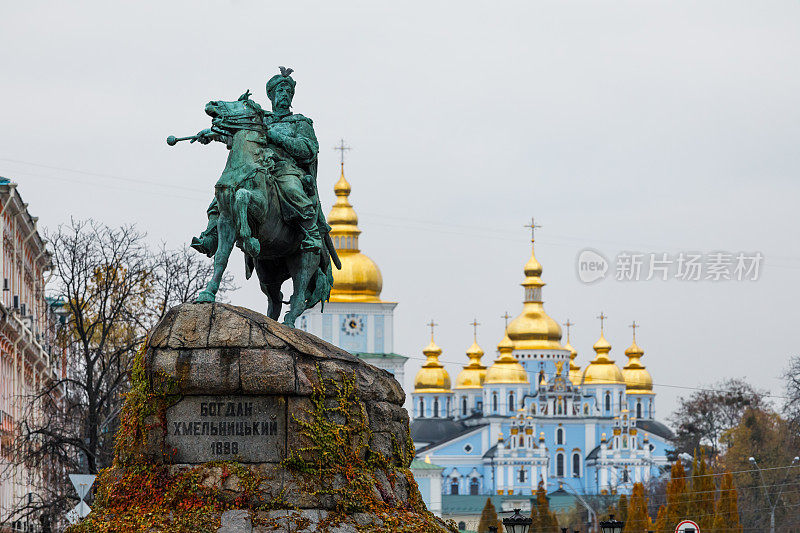 Bohdan Khmelnytsky纪念碑，索菲亚广场，乌克兰基辅